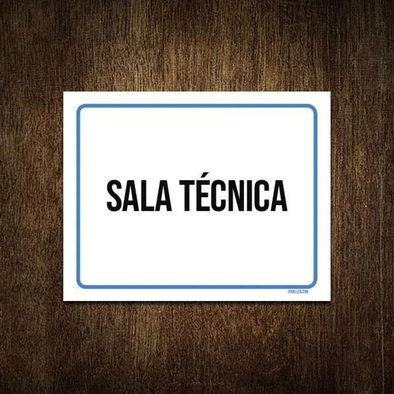Placa Ambiente Sinalização Setor Sala Técnica 18x23