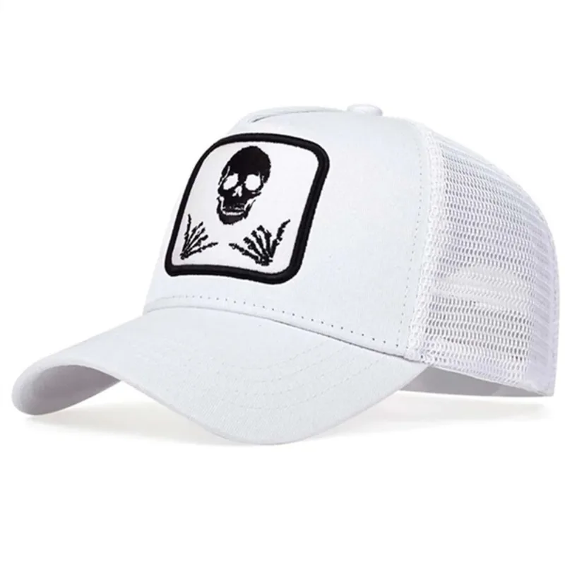 Boné De Beisebol Bordado Malha Branco