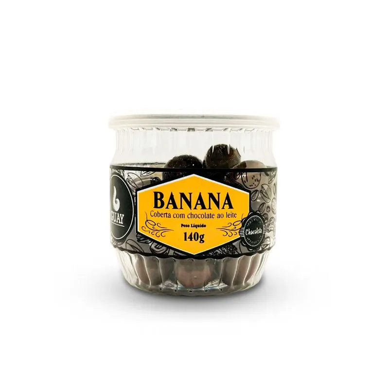 Drageado de Banana com Chocolate ao Leite