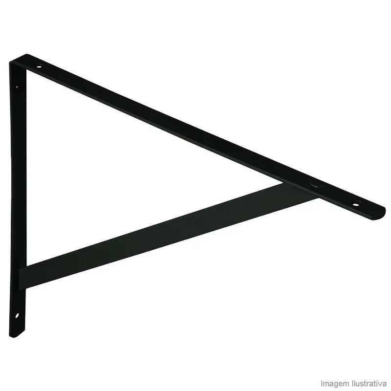 Suporte para prateleira Mão Francesa 40cm preto Prat K
