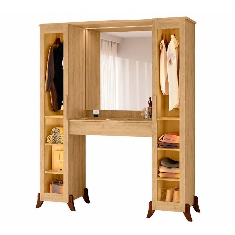 Camarim Star 1 Gaveta 5 Prateleiras MDF 168cm Cinamomo