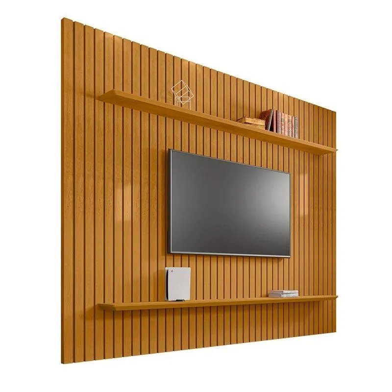 Painel Roma 230cm MDP Ripado Cinza RV Móveis