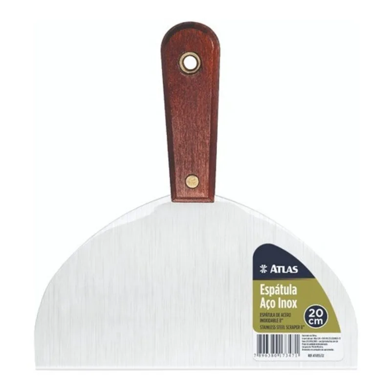 Espátula Aço Inox 20cm 8 Pol Reforçado Atlas