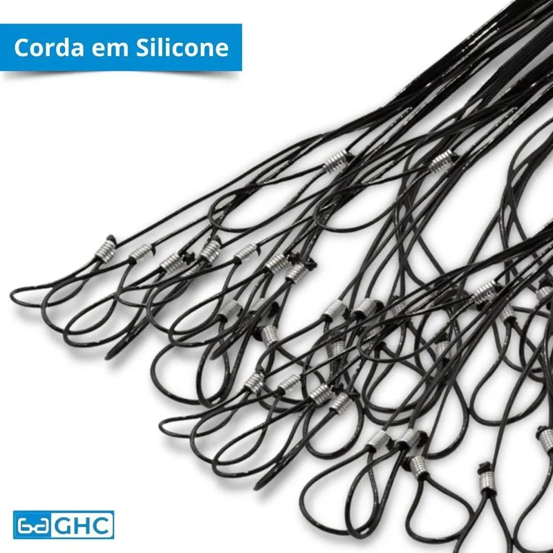 60 Cordinha Nylon Silicone Salva Óculos- Silicone Preto