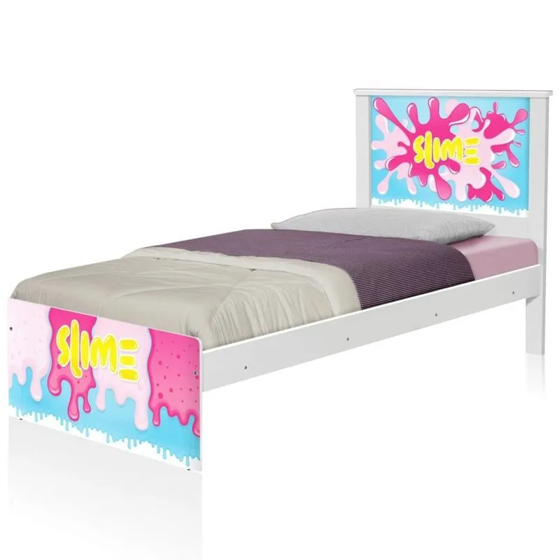 Cama Solteiro Slime Menina com Colchão