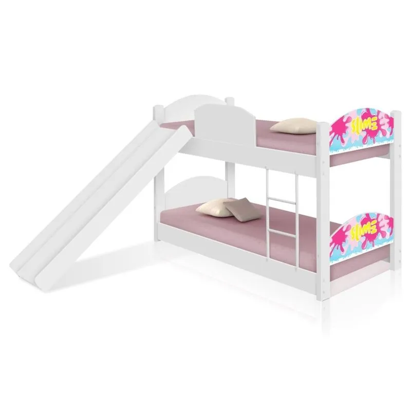 Mini Beliche com Escorregador e Colchões Massinha Meninas