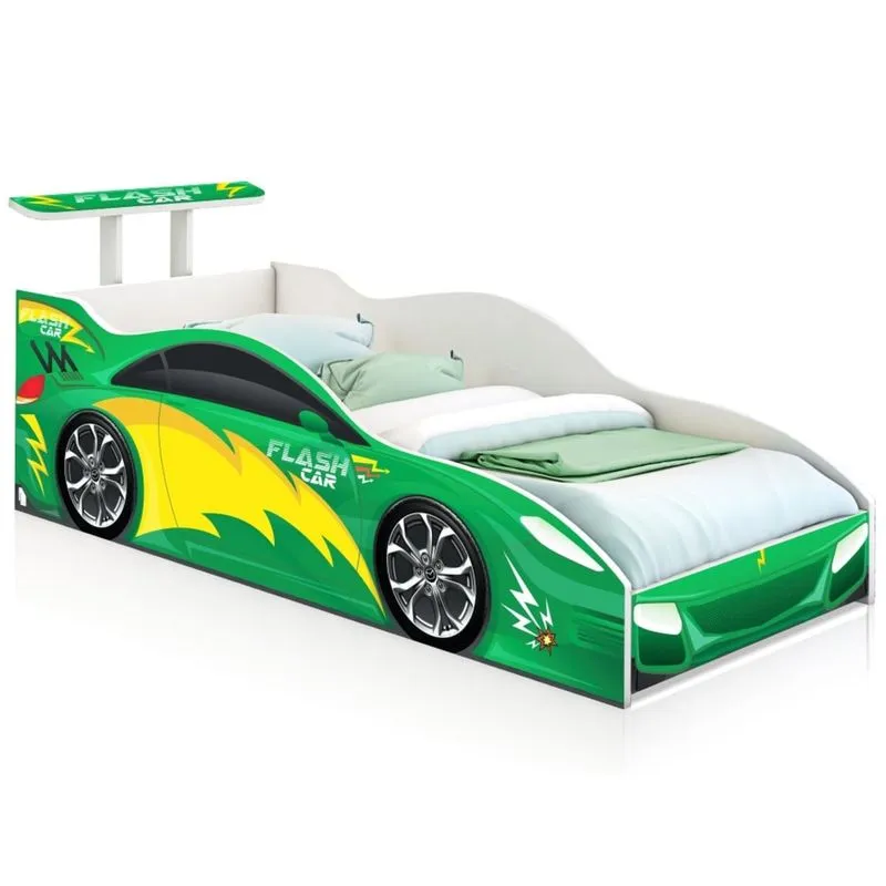Cama Carrinho Solteiro Verde
