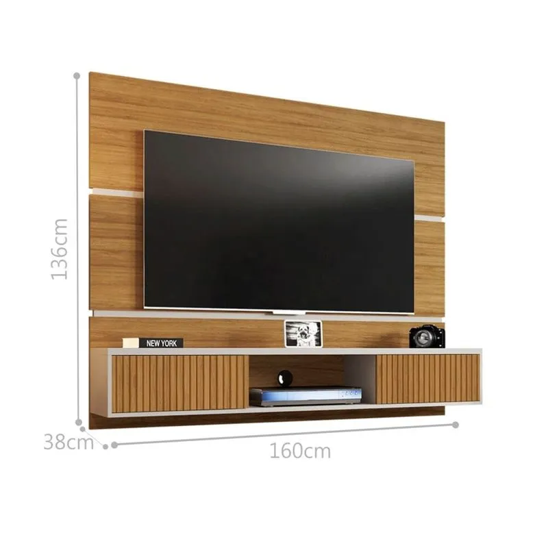 Painel para TV Formoso Cinomomo Off White Ripado