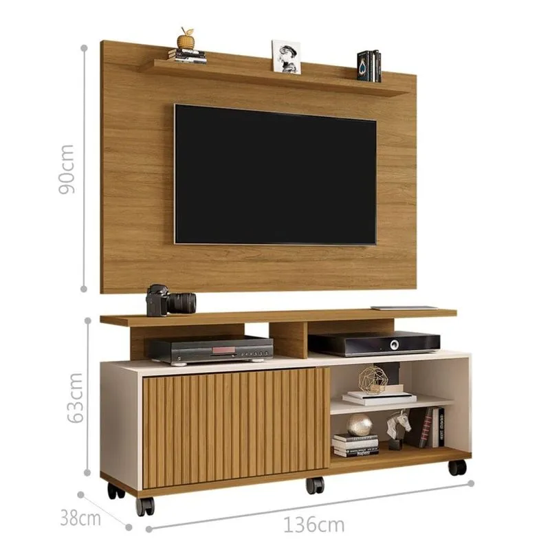 Estante para TV Zagrebe Cinomomo Off White Ripado