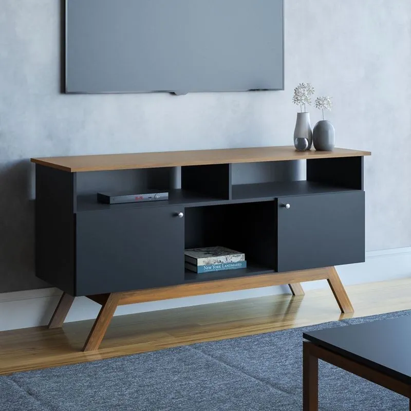 Rack para TV Thais Preto Madeira