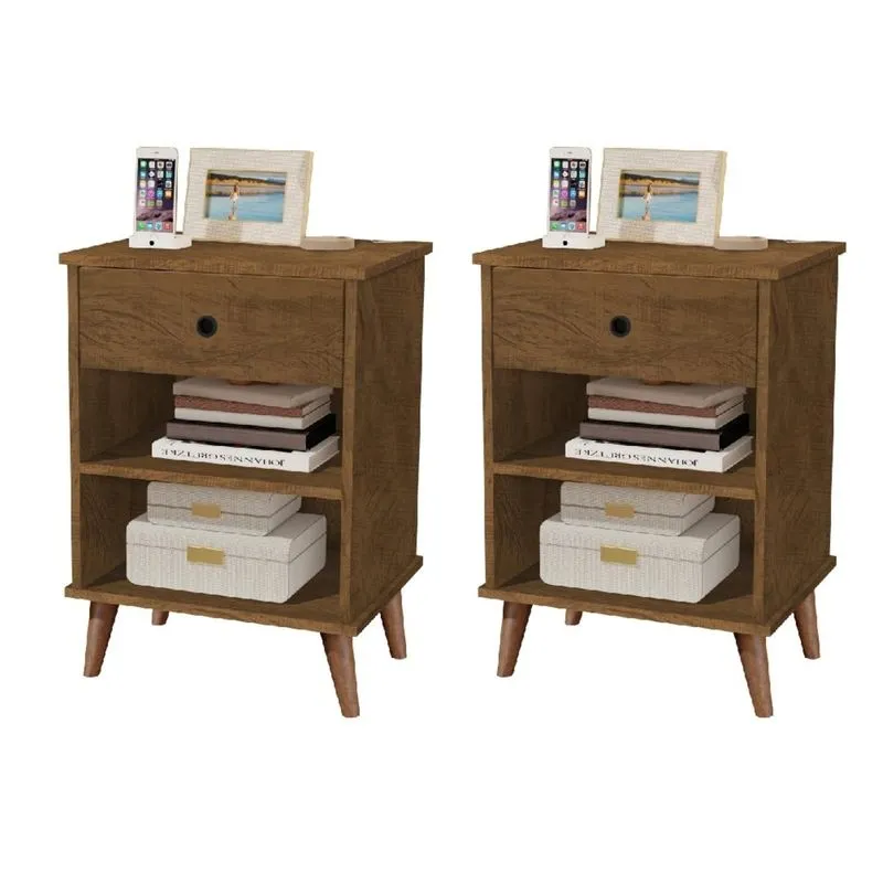 Conjunto Mesa de Cabeceira Argentina Castanho