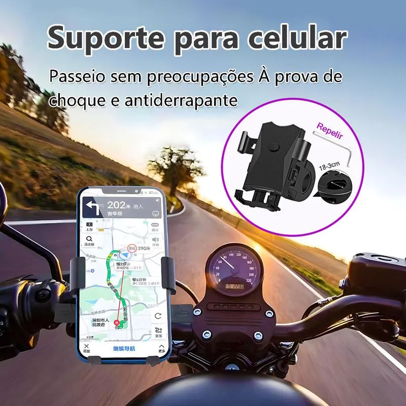 Suporte De Celular Universal Para Moto - Sup017 - Tudo Em Caixa