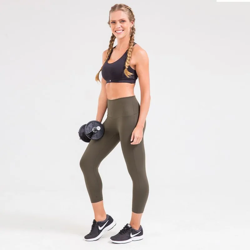 Calça Legging Capri Cintura Perfeita Verde Militar PP