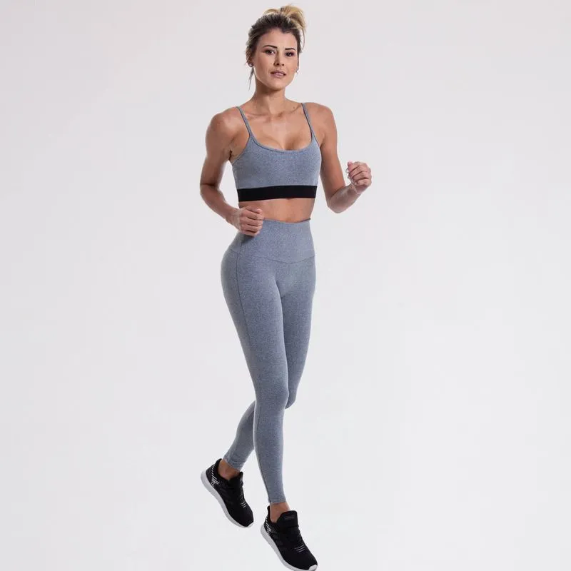 Calça Legging Cintura Perfeita Slim Em Tecido Advance Mescla EG