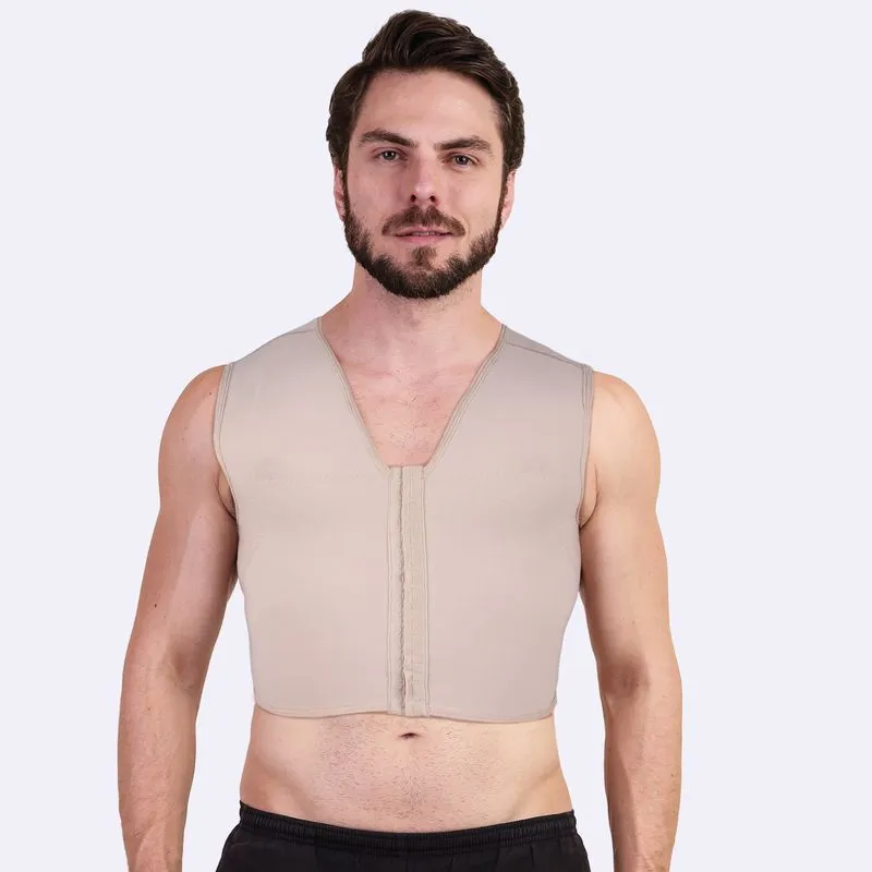 Camiseta Curta Com Reforço E Abertura Frontal Alta Compressão Em Lycra® Power Chocolate EG