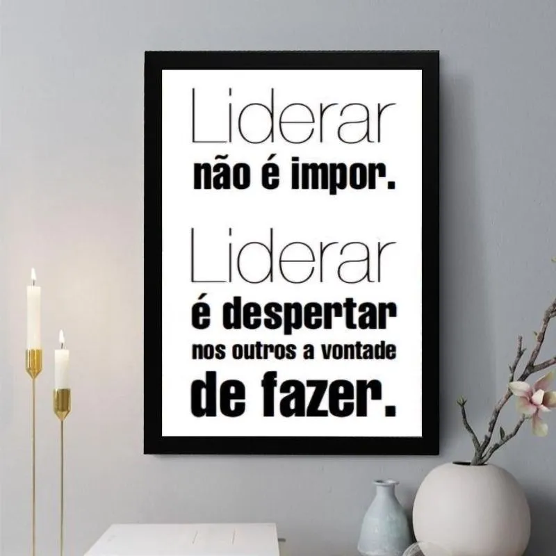 Quadro Decorativo Liderar Não é Impor 33X24Cm - Com Vidro