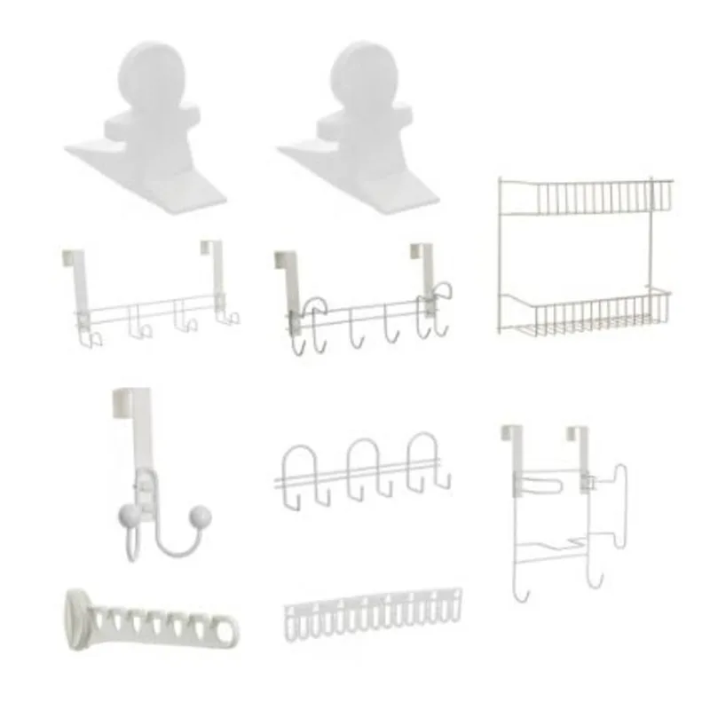 Set organizador Lavadero 10 piezas Metaltru Soporte Percha Portaplancha