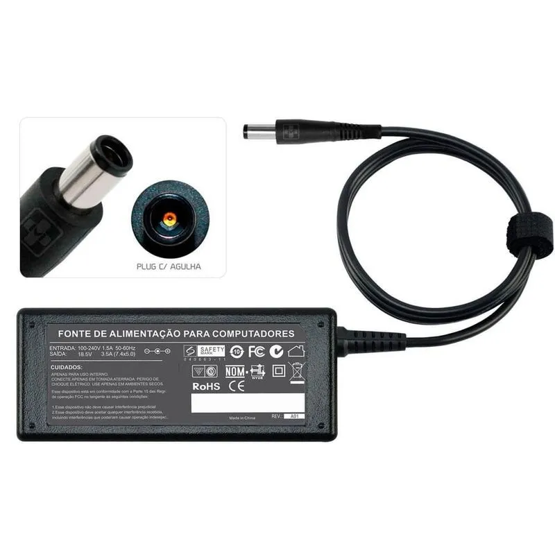 Carregador Para Hp Compaq Presario Cq40 18,5v 3.5a 65w 713
