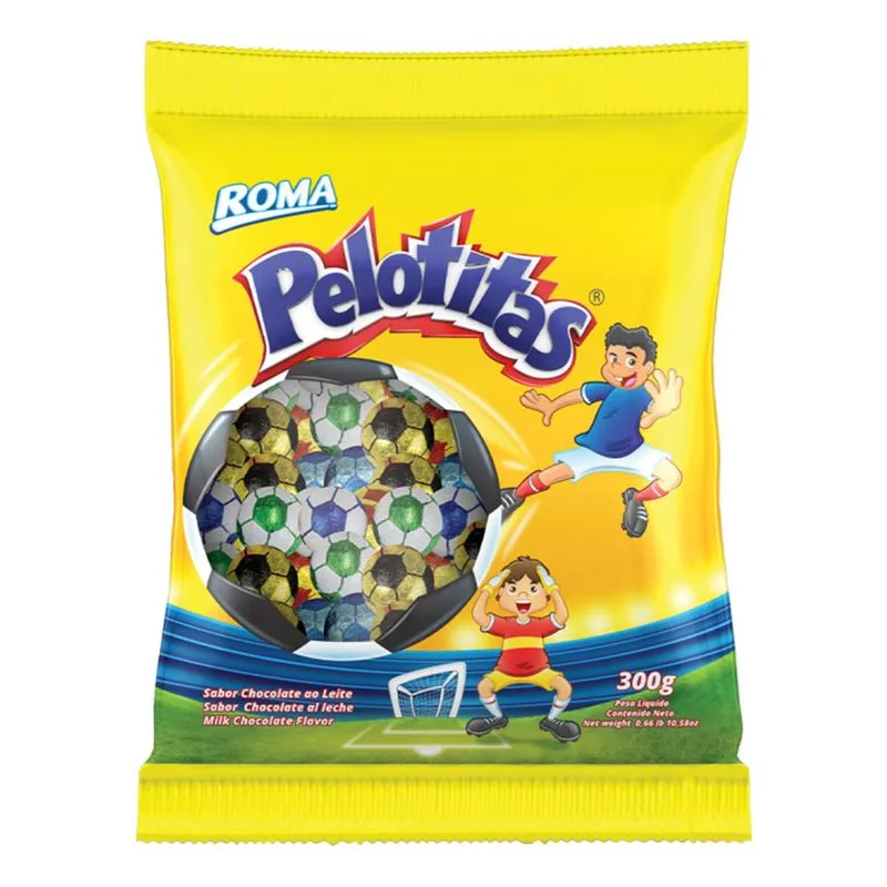 Bolinhas Sabor Chocolate Pelotitas Pacote 300g - Roma