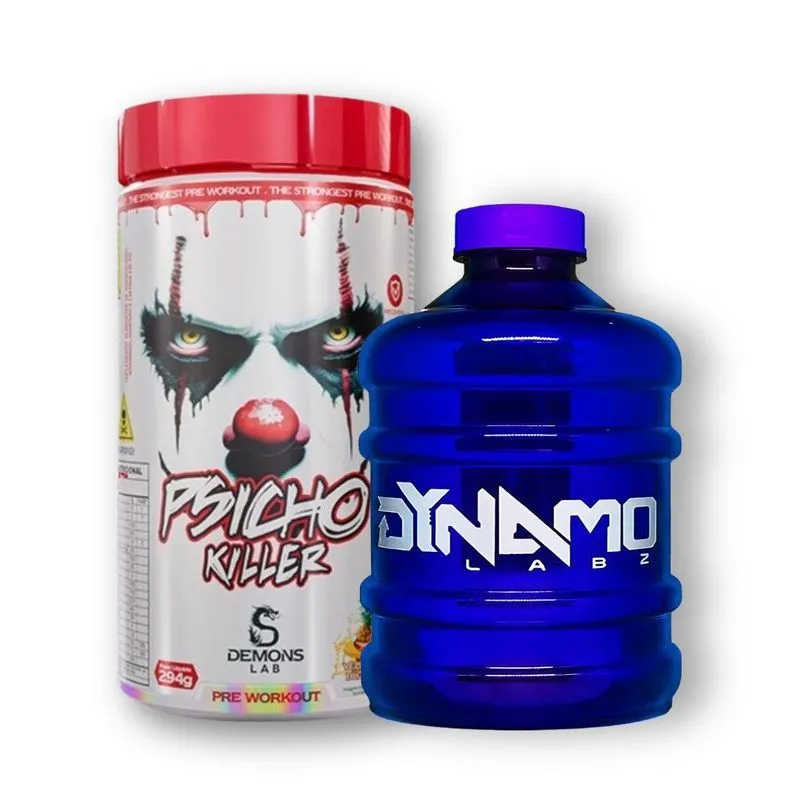 Pré Treino Psicho Killer 294g Demons Lab + Galão 1lt