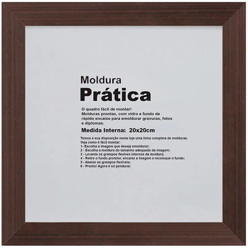 Moldura Kapos Prática Premier para 1 Foto 25x25cm Imbuia