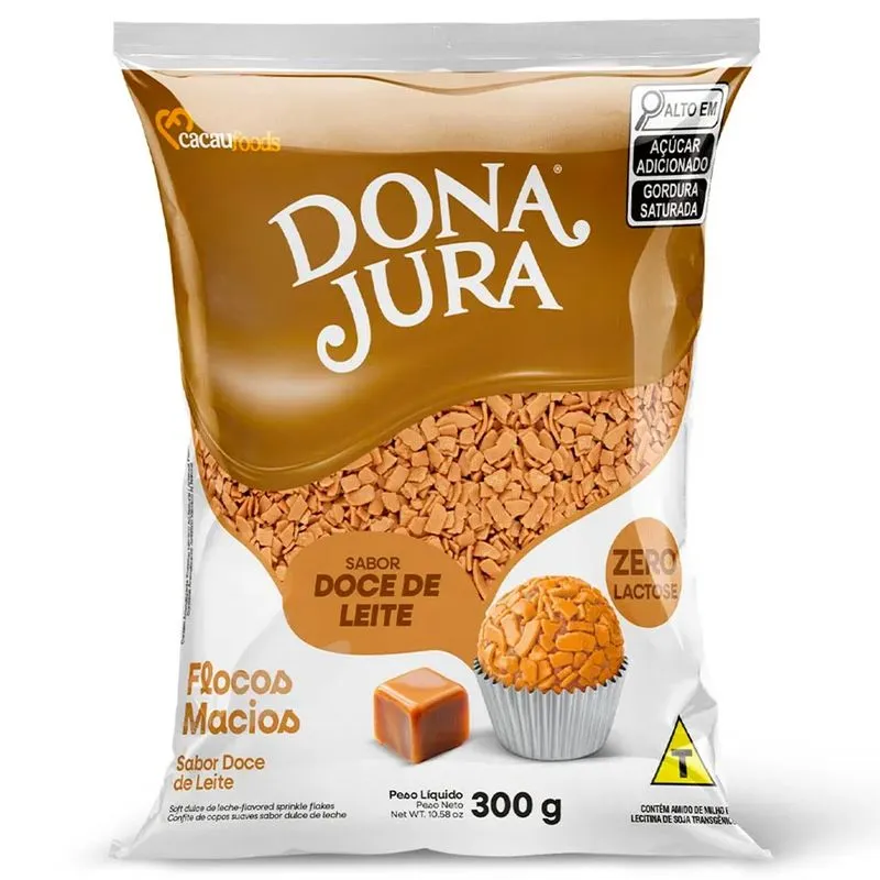 Flocos Macios Doce de Leite Dona Jura 300g - Cacau Foods