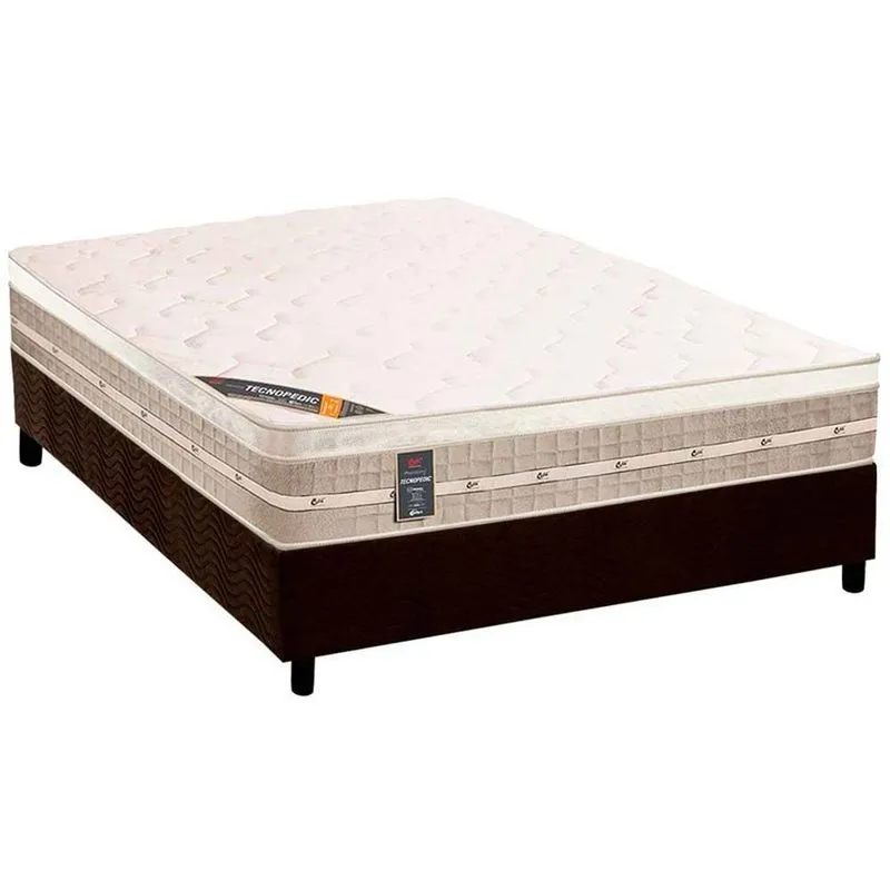 Cama Box CRC Casal + Colchão Molas Pocket Castor Premium 138x188