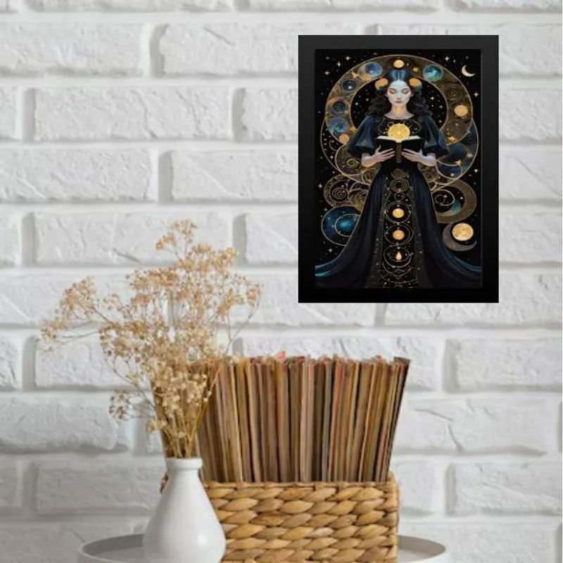 Quadro Decorativo Astrologia - Mulher 24X18Cm - Com Vidro