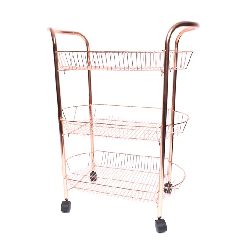 Fruteira de Chão Aramada Tripla Cromada Bronze Útil Bazar DC985CG