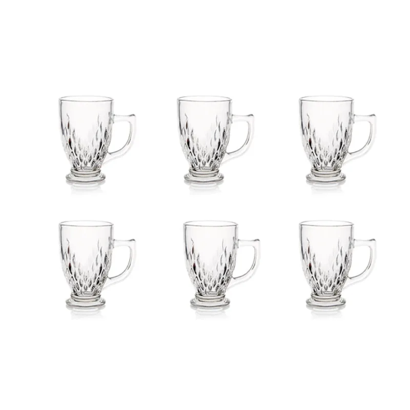 Jogo de Canequinhas Vidro Cristal 6 Peças Útil Bazar 100ml Z64304