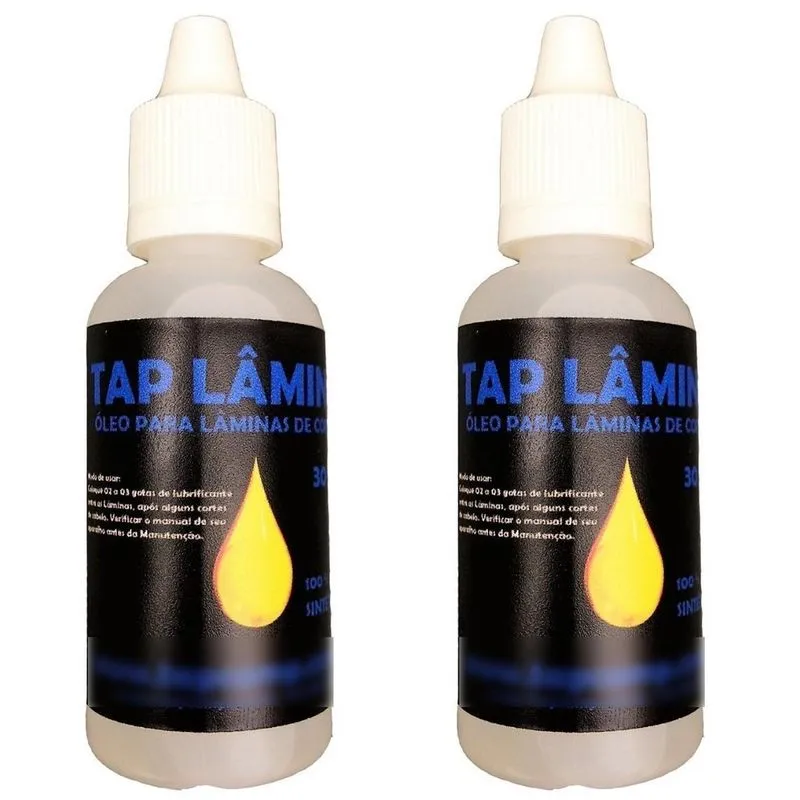 02 Óleo Lubrificante Lâminas Maquinas Cortar Cabelo 30ml