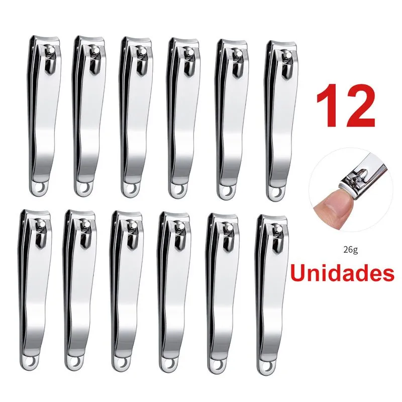 12 Cortadores De Unha Metal Pequeno Aço Inox Profissional