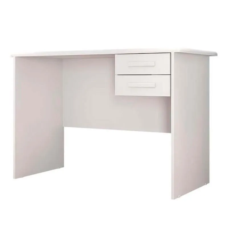 Escrivaninha Mesa Computador 2 Gavetas mdf Resistente Lanza Potenza Plus 75x107x55cm branco