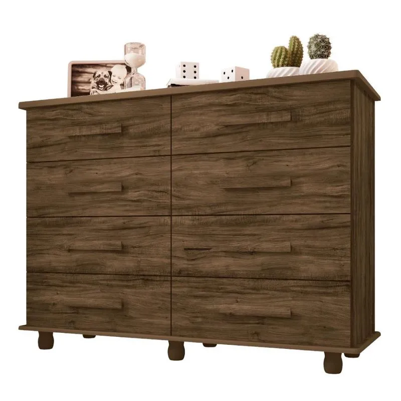 Cômoda Grande Casal 8 Gavetas Paris jacaranda