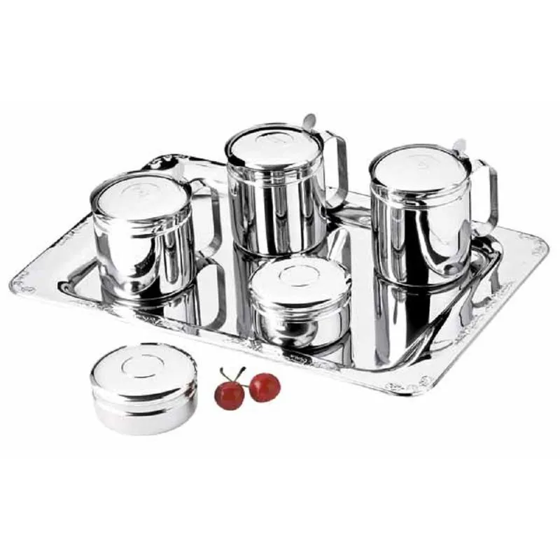 Conjunto Para Chá,cafe E Leite Aço Inox 7 Peças Art'inox