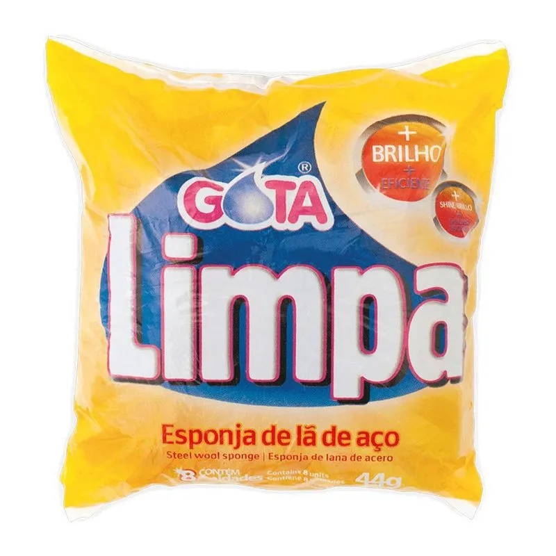 Kit Esponja De Aço 8 Und Gota Limpa