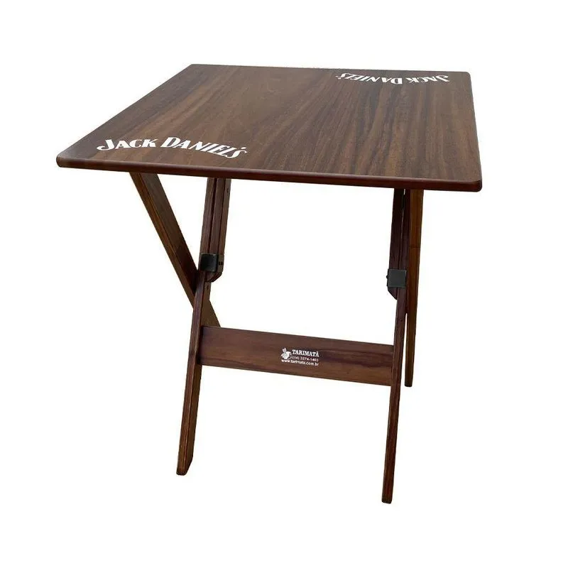 Mesa Dobrável 60x60 Madeira Personalizada Jack Imbuia Marrom