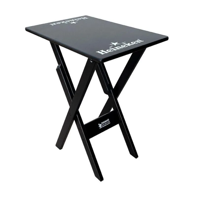 Mesa Aparador Dobrável Madeira 68x43 Personalizada Hei Preta - Cor: Preto
