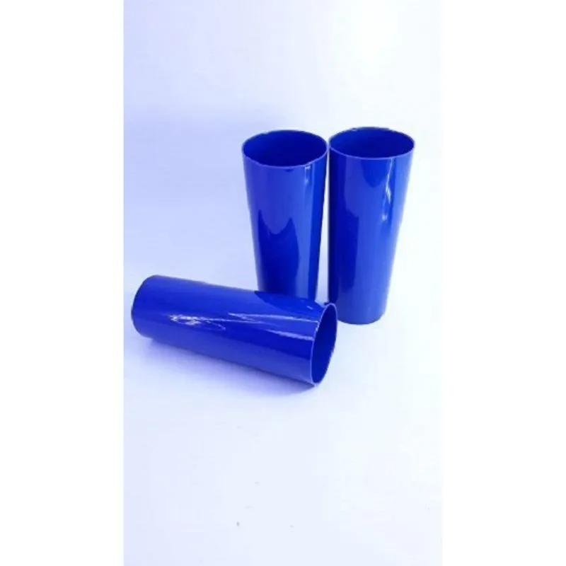 Kit 20 copos long drink plastico rigido 350 ml. azul bic sólido