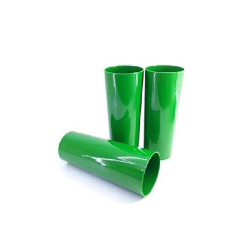 Kit 20 copos long drink plastico rigido 350 ml. verde bandeira leitoso