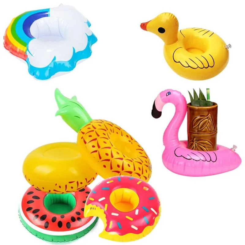 Kit 10 Boias Porta Copo Lata Inflável Praia Piscina Verão