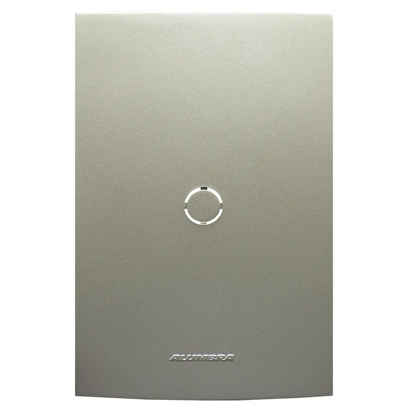 Placa 4x2 Cega Com Saída Opcional De Fio E Suporte Champanhe Inova Pro Class Alumbra