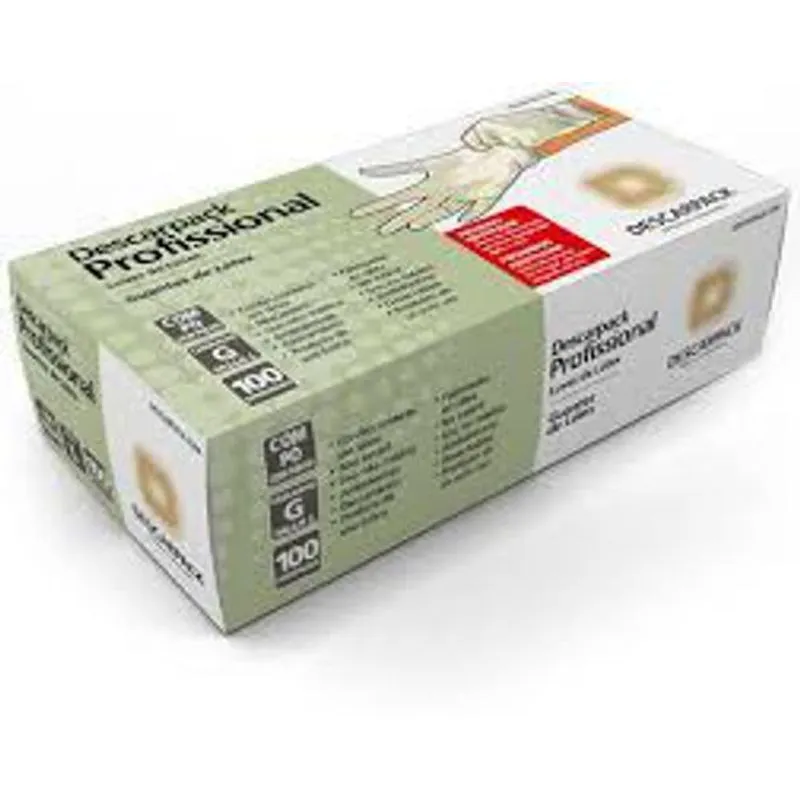 Luva De Látex Descarpack 100 Unidades - Uso Não Médico P