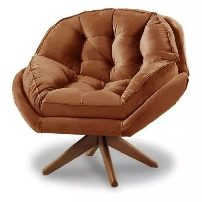 Poltrona Decorativa Estofada Base Giratória Califórnia Cor: terracota