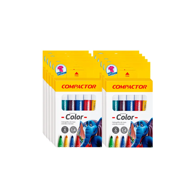 CANETA COMPACTOR COLOR 6 CORES LAVAVEL BIG R.83000 SORTIDO - COMPACTOR