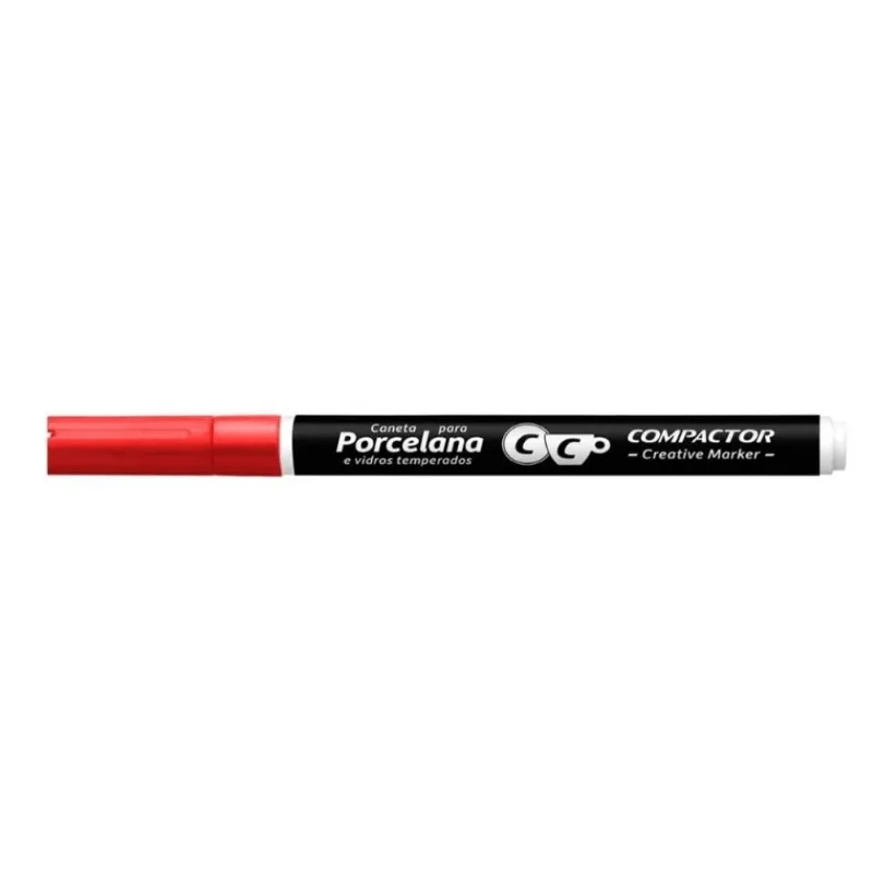 Pincel Marcador Porcelana Creative Vermelho Compactor