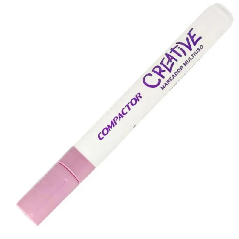 Marcador Multiuso Creative 4mm Rosa Claro Compactor 2897014