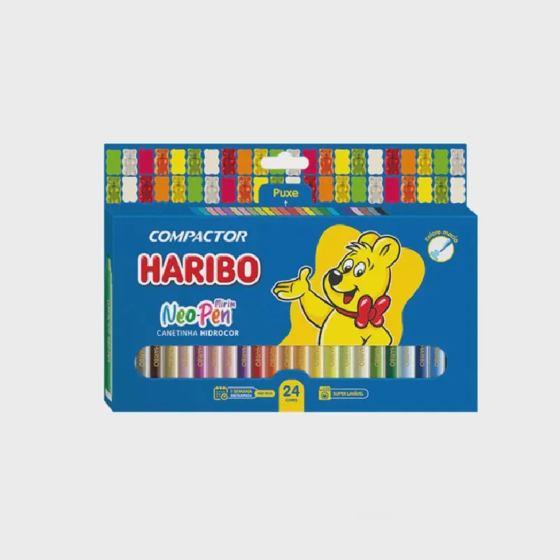 Canetinha Hidrográfica Haribo Neo-Pen Mirim com 24 Cores