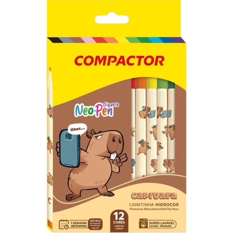 Caneta Hidrografica NEO-PEN Gigante Capivara 12COR PCT.C/05