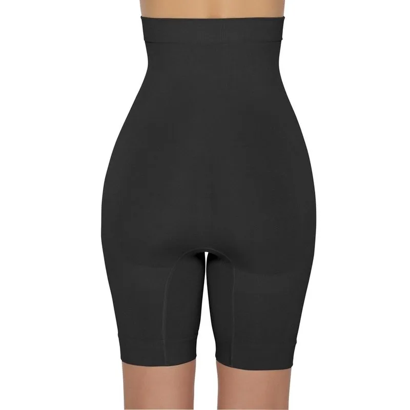 Bermuda Modeladora Cintura Alta Hanes 8405 Microfibra Sem Costura Preta